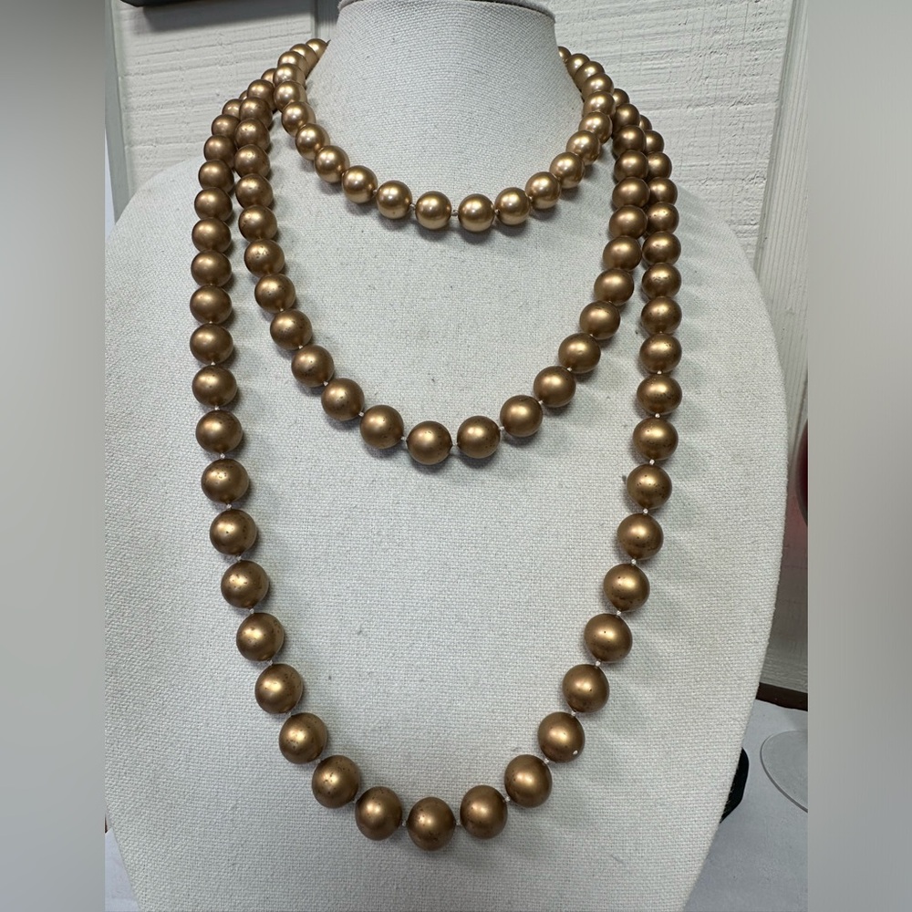 Two goldtone gumball style bead necklaces
